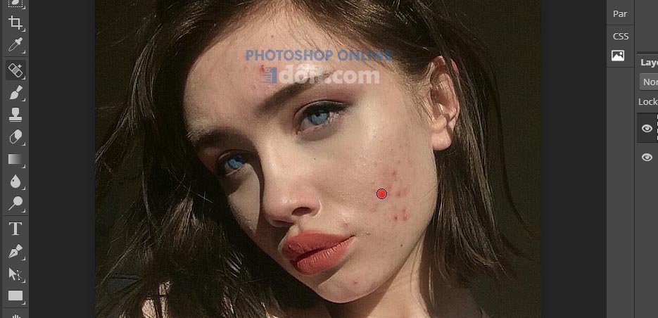 Remove acne in Adobe Photopea Smooth skin with photoshop, Remove acne in Adobe Photopea #2